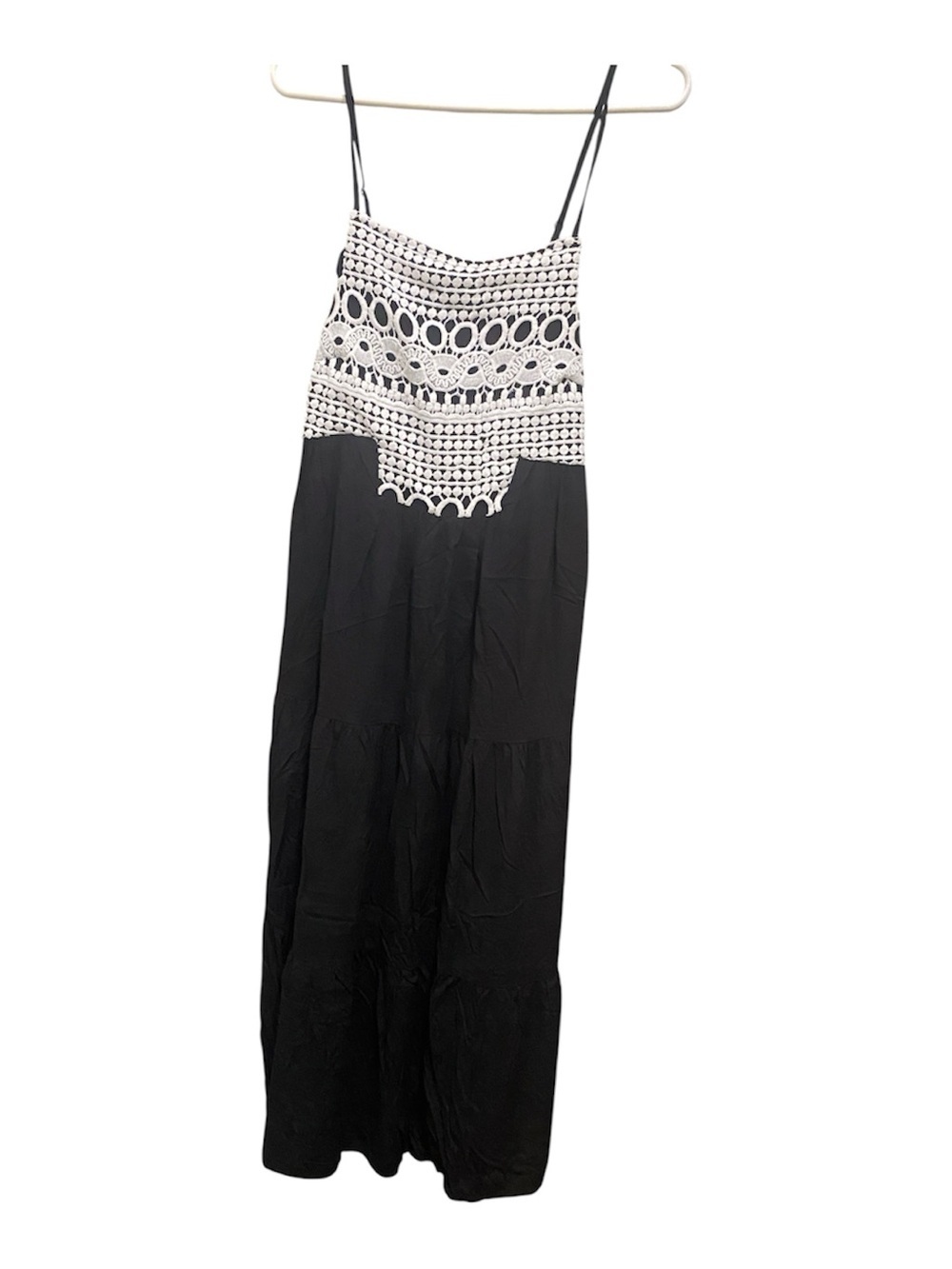 Black & White Crochet-Top Maxi dress size small